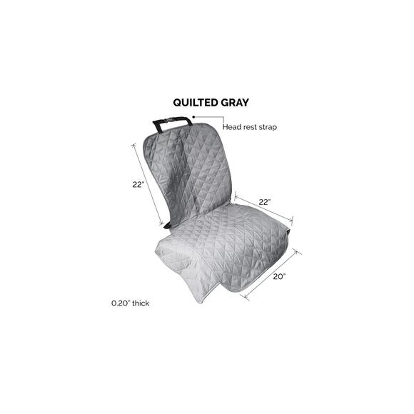 Furhaven Universal Water-Resistant Quilted Single Car Seat Protector - Gray - Picture 2 of 5